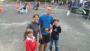 Spending time with my family before the last 15k to the finish line.